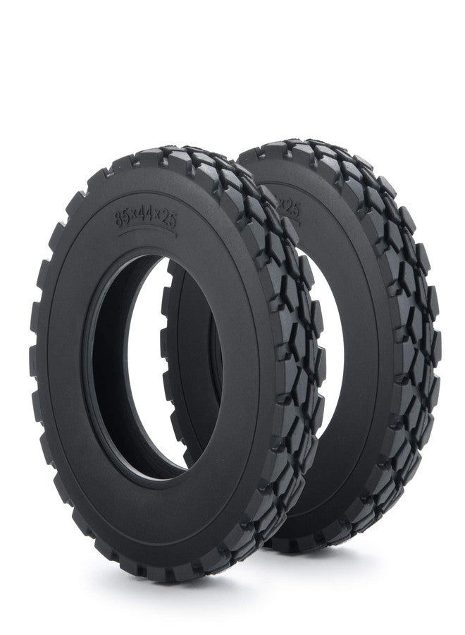 Que-T 4pcs 25mm Rubber Wheel Tires Tyres for Tamiya Trailer Tractor Truck 1: 14 RC Car (25mm) - Image 5
